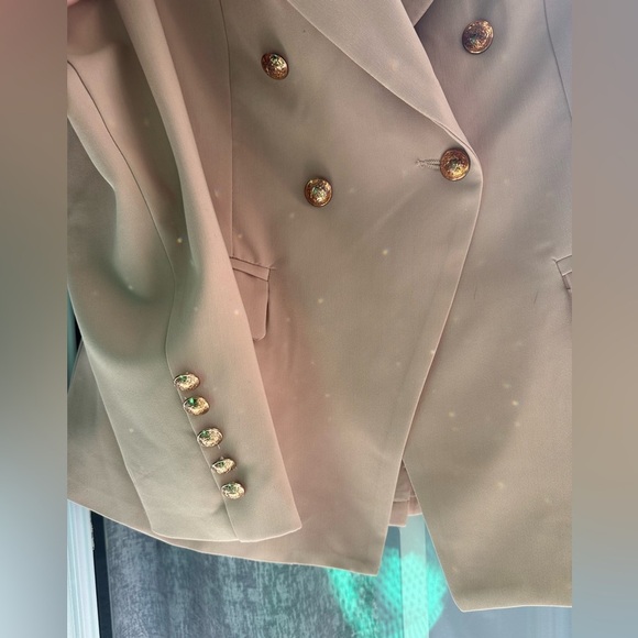 Women’s Tan Beige Double Breasted Blazer | M - Picture 3 of 5